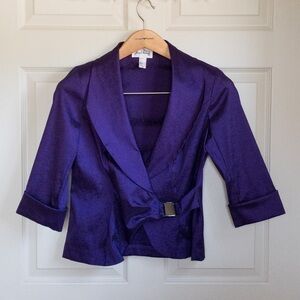 Vintage Joseph Ribkoff Deep Purple Blazer Jacket Coat Womens Size 10